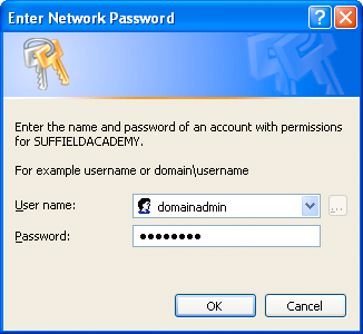 password admin domain username ict club