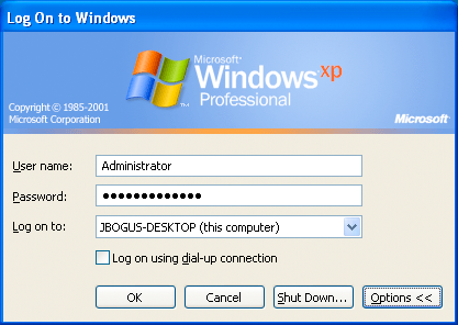 administrator password windows xp professional